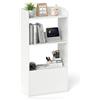 RELAX4LIFE Libreria Scaffale a 3 Ripiani, Libreria in Legno con Cassetto, Scaffale Portaoggetti Espositivo, Porta Libri, Mobiletto Multiuso per Cucina, Ufficio, Studio, 55 x 29 x 105 cm (Bianco)