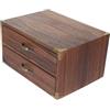 WEKAMOS Cassettiera in Legno Vintage Due Cassetti, Mobile Portaoggetti Scrivania per Organizzazione Comoda e Decorazione Casa Funzionale