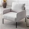 Ya-Home Poltrona Imbottita Poltroncine Salotti in Tessuto di Lino Sedia da Salotto con Gambe in Metallo e poltroncina con Braccioli per Camera da Letto/Soggiorno, Beige