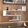 [en.casa] Mensola da Parete a S con 3 Ripiani Scaffale a Muro Libreria Pensile Consolle da Parete 72 x 120 x 15 cm Bianco