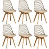 GrandCA HOME Set di 6 Sedie da Pranzo, Sedie da Cucina Moderne con Seduta Rivestita in pelle e Gambe in Faggio, Adatte a Cucine e Sale da Pranzo - Kaki