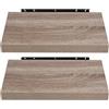 EUGAD Mensola a Muro Set da 2, 25cm, Mensole Librerie da Parete Scaffale MDF Stile Rétro Ripiano Portaoggetti, Quercia, 0112QJ