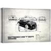 DìMò ART Quadro Stampa su Tela con Telaio in Legno Rogan, Mark Porsche Speedster 1959 Misura 40x30 CM