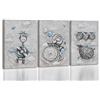 YS-Art Premium | Quadro Dipinto con Colori Acrilici Mondo fatato | Muro | Mano | Arte Moderna | Unico | 3-Parti | Grigio | KS 001