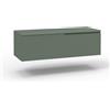 AQA DESIGN base portalavabo con top 1 cestone, sotto lavabo da bagno frontale in MDF cannettato, mobile sottolavabo top di copertura, nr1 cassetto con scorrimento e - Verde - 120x45x37 cm