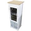 milani home - mobiletto in legno con 2 cassetti e 1 anta, bianco, stile shabby chic, 32 x 29 x 88 cm