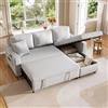 Lubvtti Divano a L dal design moderno con funzione letto, con spazio di archiviazione e portabicchieri tascabile, poltrona reclinabile intercambiabile sinistra e destra (grigio)