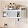 LVLDAWA Mobiletto Portaoggetti Parete In Acciaio Inox, Mensola Da Cucina Con Anta Scorrevole, Armadietto Pensile Per Garage, Ufficio, Magazzino(60x30x50cm)