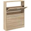 vidaXL Scarpiera Rovere 59x17x81 cm Legno ingegnerizzato