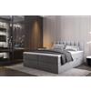 TRADA Letto Contenitore Matrimoniale con Contenitori e Materasso Pocket H3 - Elegante Letto PALERMO con Materasso e Topper - Grigio - 140 x 200 cm