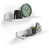Mobili Fiver, Coppia Mensole Rachele, 80 cm, Bianco Frassino, Nobilitato, Mensole da muro Camera, Corridoio, Cucina, Ingresso, Soggiorno, Ufficio, Made in Italy