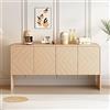 Ligterra Stile minimalista grande credenza con 4 ante e dispositivo di rinculo per soggiorno e ingresso (crema albicocca)