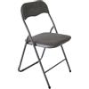 Marvin Sedia Pieghevole Imbottita in Velluto Velvet da Interno Ufficio Casa Resistenti Ferro Leggere Colorate Comode con Schienale Salvaspazio Portatile (Grigio/Grigio)