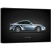 DìMò ART Quadro Stampa su Tela con Telaio in Legno Rogan, Mark Porsche 911 Turbo Silver Misura 40x30 CM