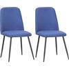 ALBATROS BONO - Set di 2 sedie da cucina in stile retrò, ergonomiche e imbottite, rivestimento in velluto e gambe in metallo, comode e facili da pulire, sala da pranzo, soggiorno