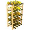 STOLMAK Portabottiglie in Legno per 20 Bottiglie 44x75x25 cm Colori del legno Naturale Caffale Vino Cantinetta Porta Bottiglie da Terra