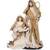 MAZZEO CHRISTMAS Natività 3 pz Altezza 40 cm in Resina con Vestiti in Tessuto su Base