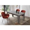 Arreditaly Tavolo da Pranzo Allungabile Da 160 A 220 Cm Gambe a Spillo Design Moderno 10 Posti In Melaminico Estensibile Con Guide In Metallo Cucina Salotto Soggiorno 220 x 90 x 78 Cm Grigio Cemento