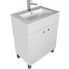 paplinskimoebel IGA, Lavabo con mobiletto sottolavello, rettangolare, in ceramica, set di mobili da bagno, bianco, 60 cm