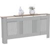 Vida Designs Arlington Copertura radiatore Olive Grey - Regolabile - Stile Shaker moderno con doghe verticali - H83xW140-204xD19cm - MDF verniciato per soggiorno e corridoio