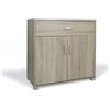 Da Valeria Mobiletto Multiuso con 2 ante e 1 cassetto (L.80 x P.40 x H.82,5) cm, colore rovere