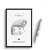JYWDZSH Stampa su Tela Formula 1 Imola Monaco Circuito di Pista Tela Pittura F1 Wall Art Nordic Poster Estetica Motorsport Decorazione Room Decor Regalo,50X70Cm Senza Cornice