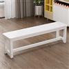 Generic Panca da pranzo in legno bianco con gambe in metallo, mobili salvaspazio per ingresso, camera da letto, giardino, fattoria, corridoio e soggiorno, panca da cucina interna, 80 x 35 x 45 cm