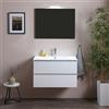 Kiamami Valentina - Mobile Bagno Sospeso 80 Cm Con Cassetti E Lavabo In Ceramica Bianco Legno | Berlin
