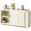 Generic Armadietto da Cucina Salvaspazio, con Piano Superiore e 2 Ante Scorrevoli, Mobile Cucina Multiuso per Soggiorno Ingresso Ufficio, Design Moderno, 106,7 x 62,5 x 33cm (CREMA)