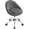 WOLTU Sedia da Ufficio Ergonomica Girevole, Regolabile in Altezza Con Rotelle, per Casa, Trucco, Scrivania, Camera da Letto, Studio - Velluto, Grigio Scuro, BS167dgr