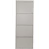 GENTILIN DESIGN G. Design | Scarpiera Salvaspazio Slim, Portascarpe a Ribalta 4 Ante in Metallo Tortora, Già Montato, Interni/Esterni, P 13,5 x L 50 x H 136,05 cm
