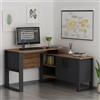 HOMIDEA ARES Scrivania angolare moderna - Scrivania per Computer ad Angolo forma di L con mensole e cassetti per ufficio e casa (ARES - Anthracite/Briarsmoke)