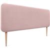 DHOME Testiera Imbottita Liscia Arrotondata in Lino Naturale con Gambe per Parete Acustica Testate Letto Fonoassorbenti Camera da Letto (Rosa Pallido, 160cm)