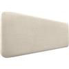 DHOME Testiera Imbottita Liscia Arrotondata in Lino Naturale per Parete Acustica Testate Letto Pannello Fonoassorbente Camera da Letto (Beige, 140cm)