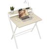 Yaheetech Scrivania Pieghevole per Computer a 2 Livelli 80 cm Tavolo Pieghevole in Legno Moderno Design Scrivania Salvaspazio Compatto Tavolino con Ripiano per Monitor Legno Chiaro