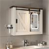 Ztexkee Specchio Bagno Contenitore con Luce Mobile Bagno Armadietto con 3 Mensola Regolabile e Porta asciugacapelli 80 * 19 * 60 cm