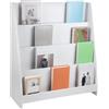 HUOLE Libreria per bambino scaffale per libri cassapanca con ruote, libreria in legno portaoggetti per cameretta 30 x 70 x 88 cm bianco