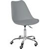CLP Sgabello da lavoro Laflin I Sedile imbottito con rivestimento in similpelle I Su rotelle, regolabile in altezza e girevole, Colore:grigio