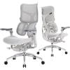SIHOO Doro S300 Sedia Ergonomica da Ufficio, Computer, Gioco con Supporto Lombare Dinamico Duale, Braccioli Coordinati 6D, Spedito in 2 Pacchi Separati (Bianco Velluto Rete)