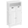 Soberine Mobile da Bagno Autoportante Mobiletto da Terra Bianco Spazioso Porraoggetti Armadietto con Cassetti e Ante Armadio da Pavimento con Scomparto da Salotto Soggiorno Multiuso 60 x 30 x 105 cm