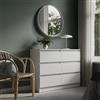 Home Collective Comò Largo 80 | 95 | 120 | 140 cm con cassetti Comò Bianco Armadio in Legno con credenza Credenza Alta Organizer Larghezza 95 cm 6 cassetti
