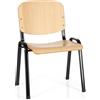 HJH Office 704300 XT 600 Sedia Conferenza in Legno, Riunioni e Attesa Con Schienale, Faggio