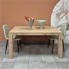 icreo Tavolo allungabile DIONISIO 140 finitura ROVERE CHARLESTONE cm.140x90 H75 con 2 allunghe cm.40