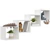 KUBUTKU Scaffale decorativo da parete con 4 ripiani, 109 x 57 x 18 cm, design scandinavo, moderno, per soggiorno, cucina, ufficio, camera da letto, bagno, libreria (bianco)