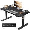 Flamaker Scrivania regolabile in altezza, tavolo intero 110 x 53 cm, scrivania regolabile in altezza elettrica con controllo memoria, tavolo da gioco con promemoria sedentario e ricarica USB (nero)