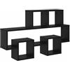 Solivagant Scaffale da Parete con Lo scaffale Rovere Nero 82 x 15 x 51 cm,Nero,7.4kg