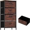 GIANTEX Cassettiera industriale con 4 cassetti in tessuto, in legno e metallo, 45 x 30 x 95 cm