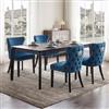 chairus Set di 4 Sedie da Pranzo in Velluto Sedie da Cucina Retro, Blu