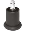 IDEALSEDIE DI GALIZIA MICHELE Kit Piedini GIREVOLI per Sedia, Sgabelli e Poltrona da Ufficio, Perno in Acciaio 10 mm, 5 Pezzi, Nero, Plastica