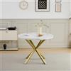 BenyLed Tavolo da Pranzo Rotondo con Gambe Robuste a Forma di X, 100cm*100cm*76,5cm per Cucina, Piccoli Spazi, Appartamento (bianco)